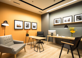 indoor or interior business office with Generative AI