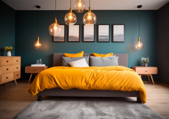 indoor or interior bedroom with Generative AI