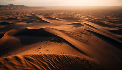 Rippled sand dunes in arid Africa beauty generated by AI