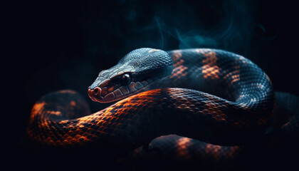 Poisonous viper spiral skin, a spooky pattern generated by AI