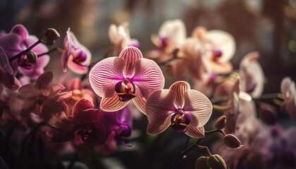 Luxury moth orchid blossom in tropical climate generated by AI
