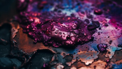 Abstract purple and blue paint splashing design generated by AI
