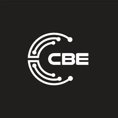 CBE letter technology logo design on black background. CBE creative initials letter IT logo concept. CBE letter design.	
