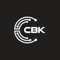 CBK letter technology logo design on black background. CBK creative initials letter IT logo concept. CBK letter design.	
