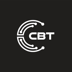 CBT letter technology logo design on black background. CBT creative initials letter IT logo concept. CBT letter design.	
