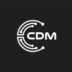 CDM letter technology logo design on black background. CDM creative initials letter IT logo concept. CDM letter design.	
