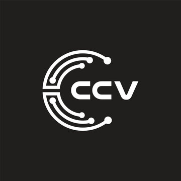CCV letter technology logo design on black background. CCV creative initials letter IT logo concept. CCV letter design.	
