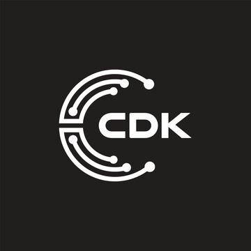 CDK letter technology logo design on black background. CDK creative initials letter IT logo concept. CDK letter design.	
