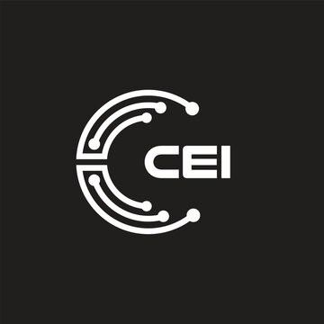CEI letter technology logo design on black background. CEI creative initials letter IT logo concept. CEI letter design.	
