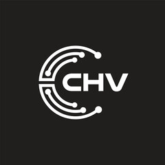 CHV letter technology logo design on black background. CHV creative initials letter IT logo concept. CHV letter design.	
