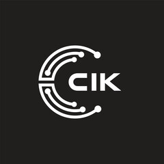 CIK letter technology logo design on black background. CIK creative initials letter IT logo concept. CIK letter design.	
