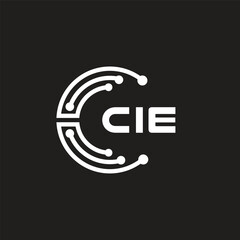 CIE letter technology logo design on black background. CIE creative initials letter IT logo concept. CIE letter design.	
