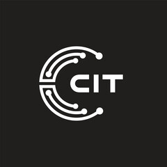 CIT letter technology logo design on black background. CIT creative initials letter IT logo concept. CIT letter design.	
