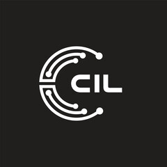 CIL letter technology logo design on black background. CIL creative initials letter IT logo concept. CIL letter design.	
