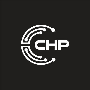 CHP letter technology logo design on black background. CHP creative initials letter IT logo concept. CHP letter design.	
