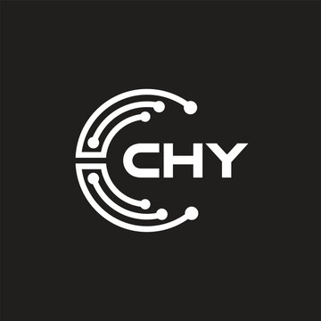 CHY letter technology logo design on black background. CHY creative initials letter IT logo concept. CHY letter design.	

