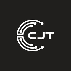 CJT letter technology logo design on black background. CJT creative initials letter IT logo concept. CJT letter design.	
