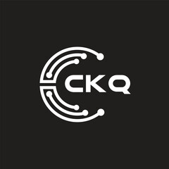 Obraz premium CKQ letter technology logo design on black background. CKQ creative initials letter IT logo concept. CKQ letter design. 