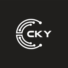 CKY letter technology logo design on black background. CKY creative initials letter IT logo concept. CKY letter design.	
