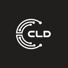 CLD letter technology logo design on black background. CLD creative initials letter IT logo concept. CLD letter design.	
