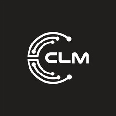 CLM letter technology logo design on black background. CLM creative initials letter IT logo concept. CLM letter design.	
