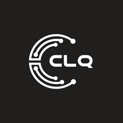 CLQ letter technology logo design on black background. CLQ creative initials letter IT logo concept. CLQ letter design.	
