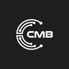 CMB letter technology logo design on black background. CMB creative initials letter IT logo concept. CMB letter design.	
