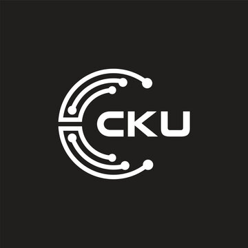 CKU letter technology logo design on black background. CKU creative initials letter IT logo concept. CKU letter design.	
