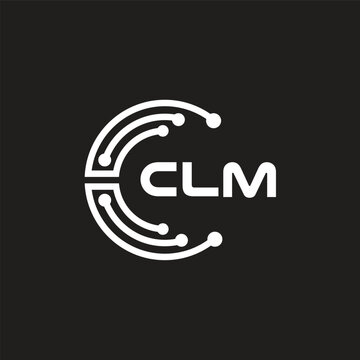 CLM letter technology logo design on black background. CLM creative initials letter IT logo concept. CLM letter design.	

