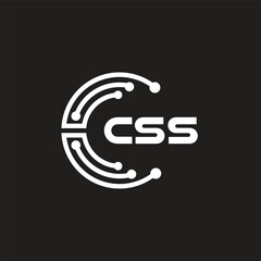 CSS letter logo design on black background. CSS creative initials letter logo concept. CSS letter design.
