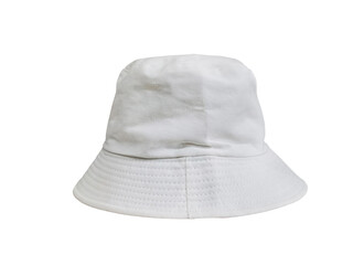 White bucket hat isolated on white background