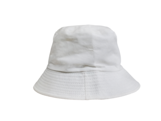 White bucket hat isolated PNG transparent