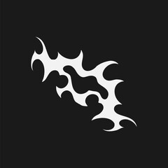 Old Flames New Look with Streetwear Objects Objects Vector Collection. A Modern and Eye Catching y2k flames.