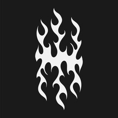 Old Flames New Look with Streetwear Objects Objects Vector Collection. A Modern and Eye Catching y2k flames.