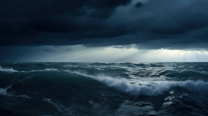 Fototapeta na wymiar storm over the sea. Generative Ai