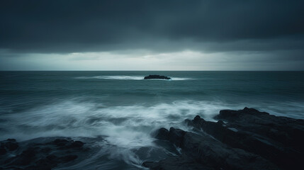 Fototapeta premium storm over the sea. Generative Ai