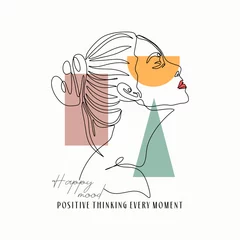 Papier Peint photo Typographie positive Happy mood positive thinking every moment typography slogan for fashion t shirt printing, tee graphic design, vector illustration.