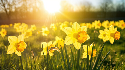 daffodils in the morning. Generative Ai
