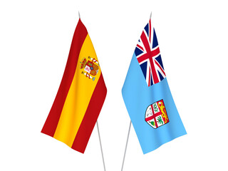 Spain and Republic of Fiji flags