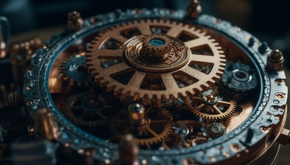 Working together, disassembling old machinery for success generated by AI