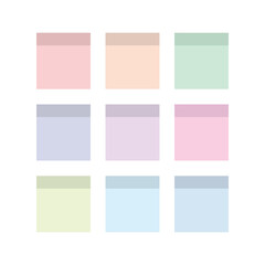 Stickers stickers on white aphids. Collect stickers from different colors. Vector