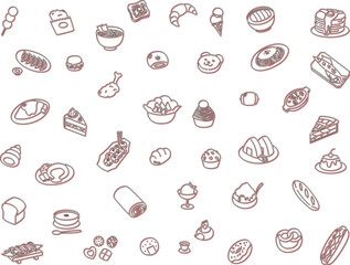 食べ物の壁紙イラストカラーシャドウ　赤