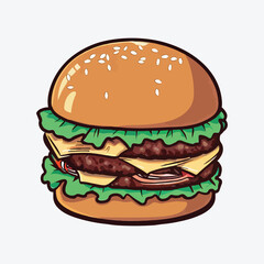 hamburger isolated on white background