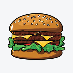 hamburger on a white artboard