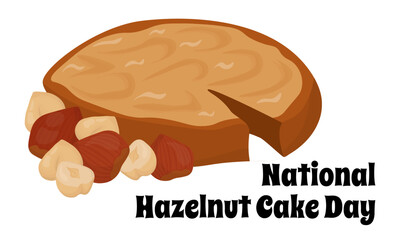 National Hazelnut Cake Day, idea for poster, banner, flyer postcard or menu design