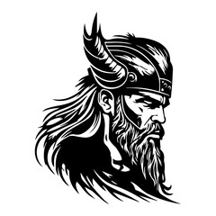 Viking Portrait Vector Logo