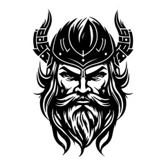 Viking Portrait Vector Logo