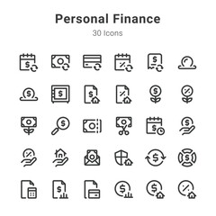 Personal finance icon set