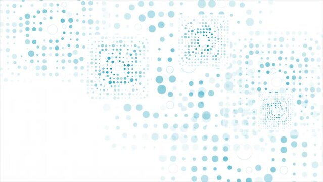Abstract geometric squares with blue halftone dots abstract background. Video animation Ultra HD 4K 3840x2160