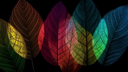 Transparent tree leaves, in beautiful not very bright colors